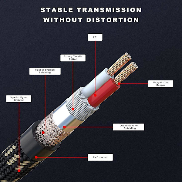 6 kpl XLR-kaapeleita, XLR-uros-naaras mikrofonikaapeli, 3-nastainen balansoitu XLR-kaiutinkaapeli mikrofonille Mi