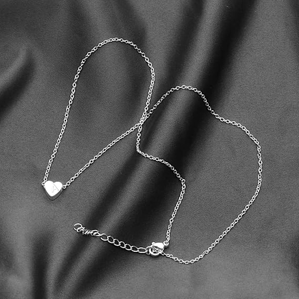 Pääkirjain sydänriipus kaulakorut naisille tytöille naiselle jouluksi syntymäpäivä valmistujaisiin, naiset Choker Tiny kaulakorut B