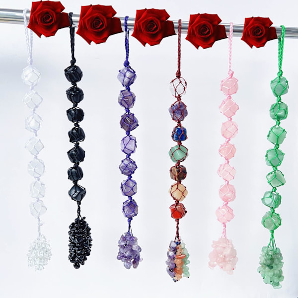 Krystal Hængende Healing Krystaller Ædelstene Dekoration Tumbled Stene Bil Bakspejl Væghængende Krystaller Reiki Krystal Gaver Clear Quartz