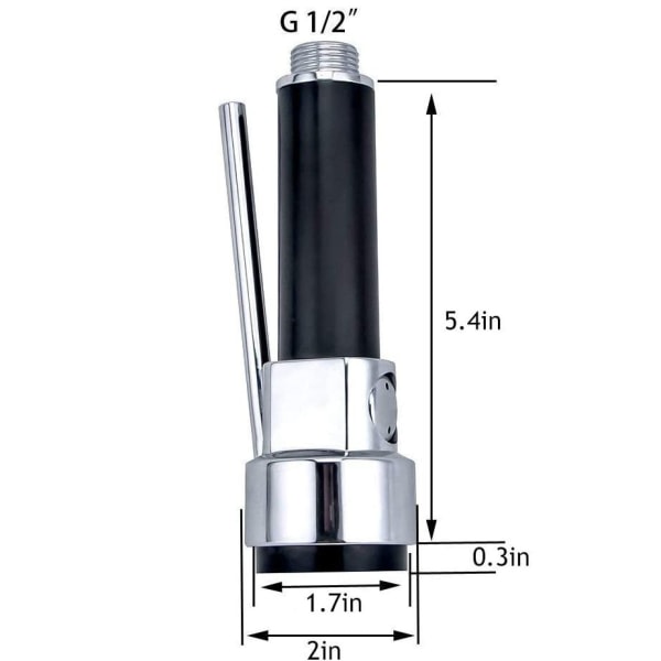 Holdbar badeværelse køkkenhane i massivt messing, sort, 15*5cm