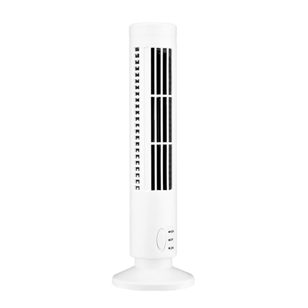 Tornfläkt Justerbar USB Kylfläkt Stativ Golvfläkt Bladlös golvluftkylare för hemmakontor White