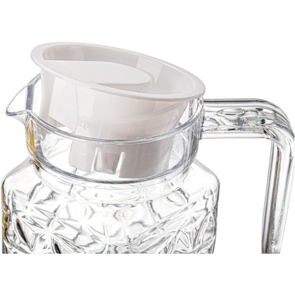 2 Pak Acrylic Kander med Låg, 1,1L / 37oz Klar Plastikkande, Transparent Saftkande Vandkande, BPA-fri og Skårsikker