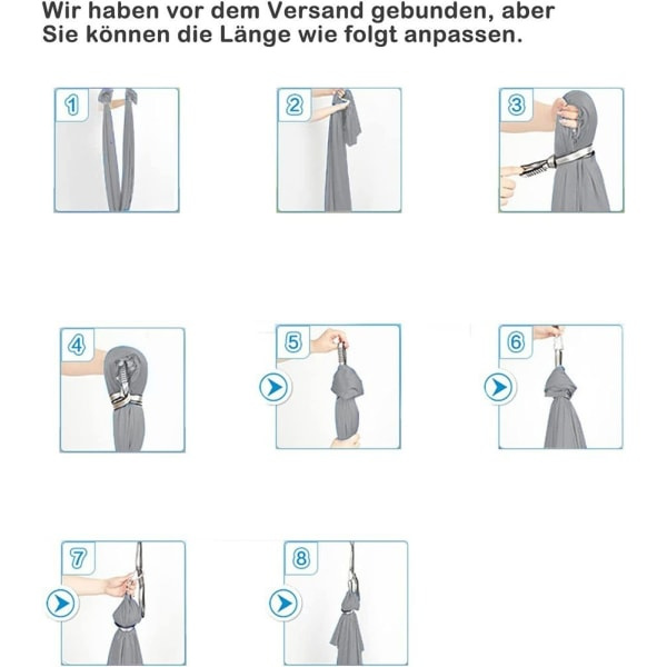 Lasten sisätilojen riippukeinu, aisti- ja joogakeinua (harmaa) 1*2.8m-WELLNGS