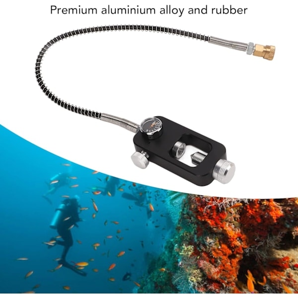 Dykkerflaske Påfyldningsadapter, Aluminiumlegeringsventil, Dykkeradapter, Holdbar, Bærbar, Rustfri, Flaskepåfyldning, Iltcylinder, Dykkerudstyr