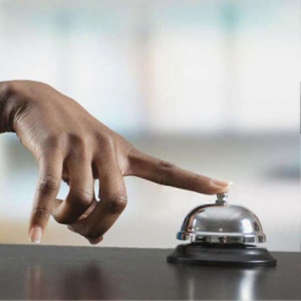 Restaurang Service Klocka Hotell Reception Klocka Ring Reception Samtal Bar Disk Hote
