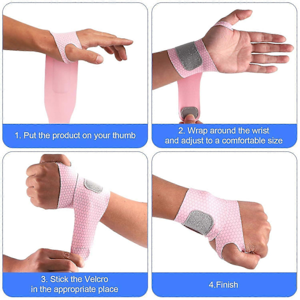 Ultratynn håndleddstøtte, justerbare håndleddsstropper for trening, pustende håndleddsbåndbeskyttere, kompresjonshåndleddsband for treningsøkter 1 Pair Pink