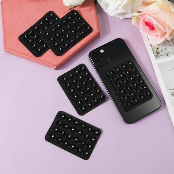5 stk. Silikon Suttekopper Telefonholdere, Multifunktionel Telefon Suttekopper Montering til Bil Telefon Mini Suttekopper Mat Suttekopper Telefon Case Klæbemiddel Black