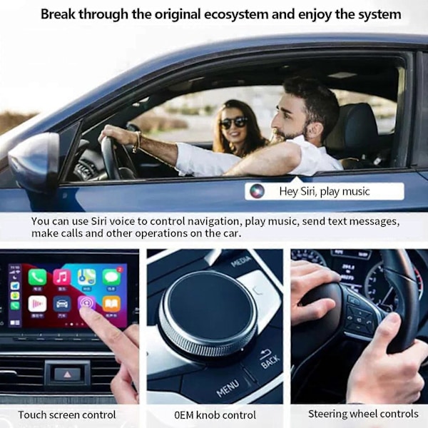 Trådlös Carplay-adapter Dongle USB iPhone IOS Bilnavigeringsspelare för Apple