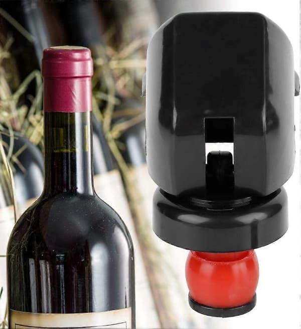 Vinflaskepropper, 5 stk. vin champagne flaskeprop (Sort)