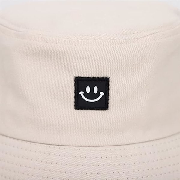 Solhatt med leende ansikte för barn, UPF 50+ Sommarhatt med bred brätte för småbarnspojkar och flickor, Unisex Strandhattar Mössor för 2-8 år