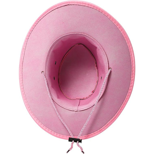 Cowboy Hat Western Solhat Faux Felt Læder Suede Fancy Dress Party Kostume Outfit Rejse Udendørs Solbeskyttelse Mænd Kvinder Pink