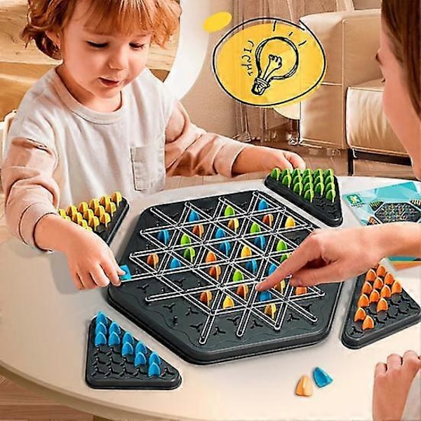 Strikk Triangle Brettspill Geometri Læring Fokus Logikk Trening Pedagogisk Sjakk Pegboard Strategispill Leker Småbarn Gutter Jenter Gave