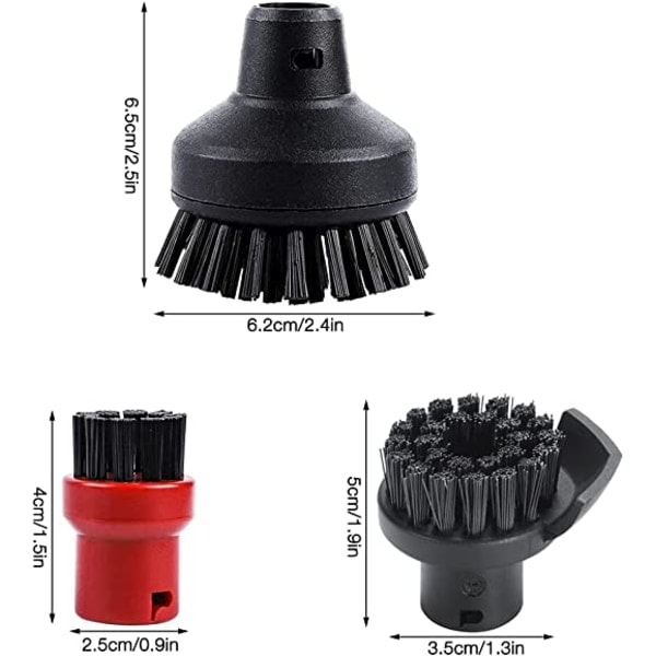 Sæt med 6 runde børster til Kärcher Damprenser SC1 SC2 SC3 SC4