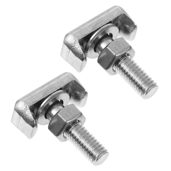 2 stk Batteribils Batterier Rustfritt Stål Bolter Klemmer Bolt Auto T Bolt Mutter Batterikabel Terminal