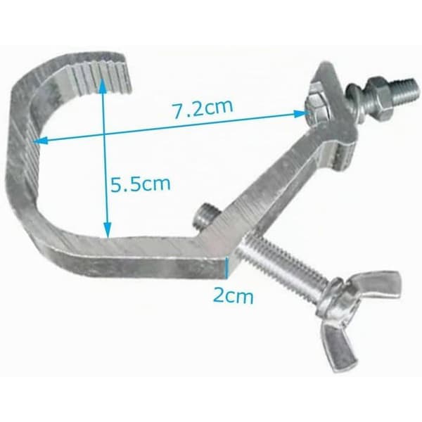 C-klemme for scenelys - 6 stk - Aluminiumslegering - DJ-projektorfeste - T-formet