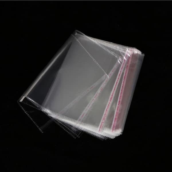100 st Transparenta Självhäftande Förseglade Plastpåsar Smycken Presentförpackning 9*13cm
