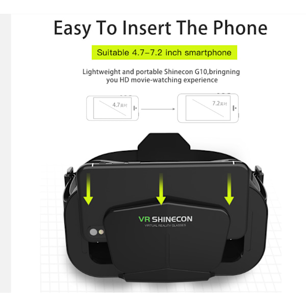 3D VR Virtual Reality Briller, Nyd de Bedste Spil og Videoer (med Bluetooth Controller), Kompatibel 5 Tommer - 7 Tommer
