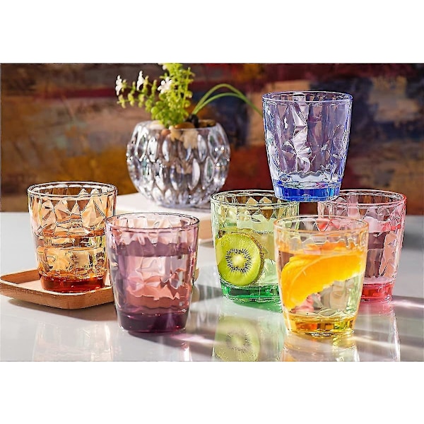330/420/470 Ml Färgade Plastkoppar Återanvändbara Dricksglas För Picknickfest 6-pack 420ml