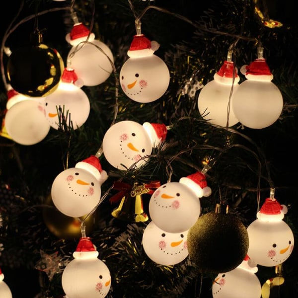 Jouluinen Lumimies Valojuova, LED Jouluinen Lumimies Koriste Valojuova 2 Tilaa Joulu Valojuova Kotiin Puutarhaan Joulujuhliin
