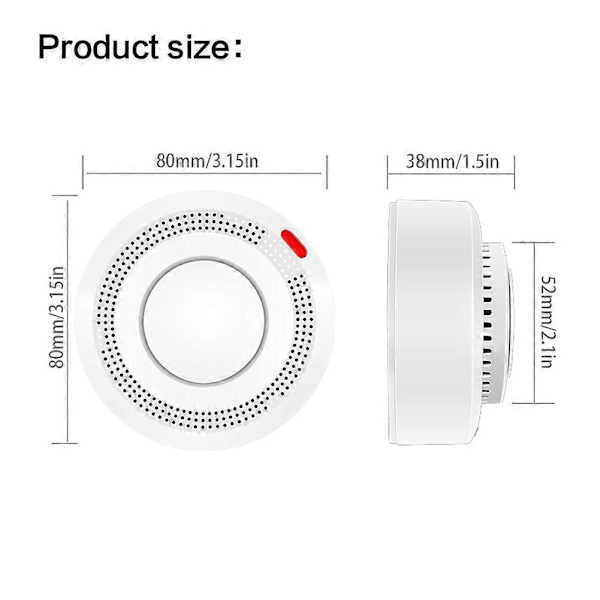 Mini Smoglarm Smart WiFi Smogdetektor Brandlarm Realtidsappaviseringar för Hemfamilj 3pcs