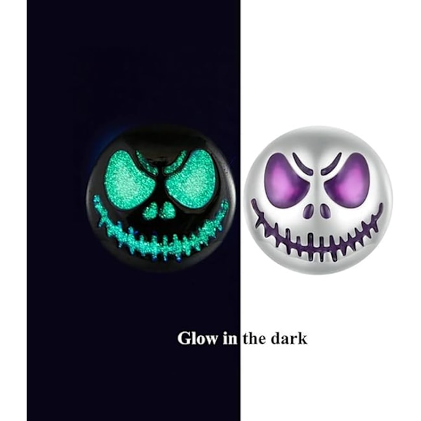 Ghost Face Halloween Tiny Stud Øreringe til Kvinder Gothic Skull Face Runde Biker Lysende
