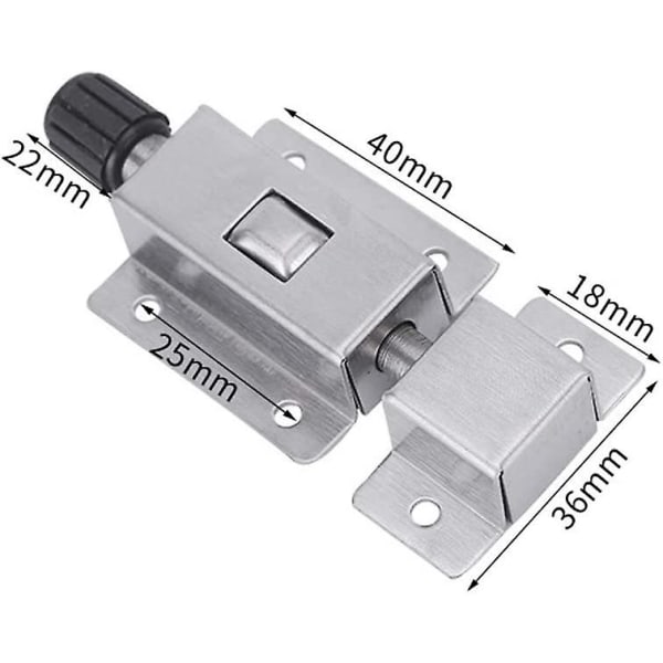4 stk. Fjederbelastede Automatiske Skydelåse, Rustfrit Stål