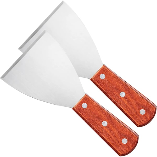 Premium Grillskrapa i Rostfritt Stål Snedställd Stekspade 2-pack