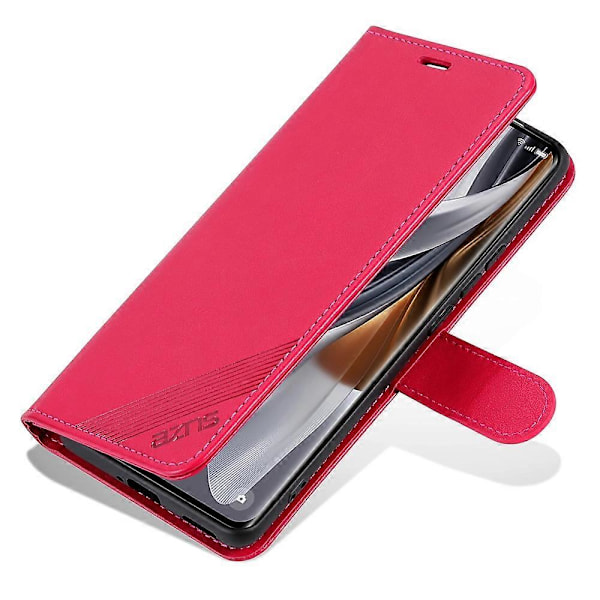AZNS Fodral för Oppo Find X8 Pro 5G - Anti-Repskyddande PU-Läder Stativ Plånboksfodral - Röd Multicolor Red