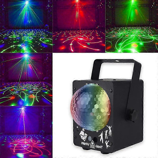 Wuz Dj S Rgbw Projektor Ljud Led Lampa Stroboskop Sta Ing För Bröllop Black