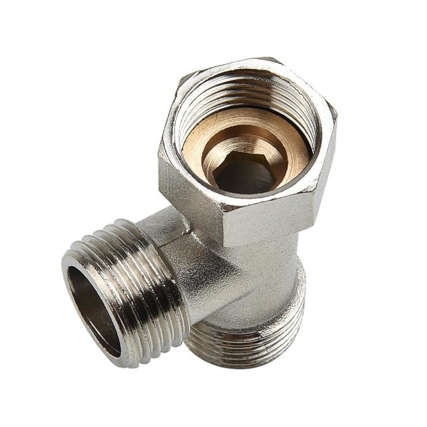 G1/2 3-vejs T-adapter Kobber Badeværelse Brusearmatur Vanddeler Toilet Bruseventil Spraydyse Konverter