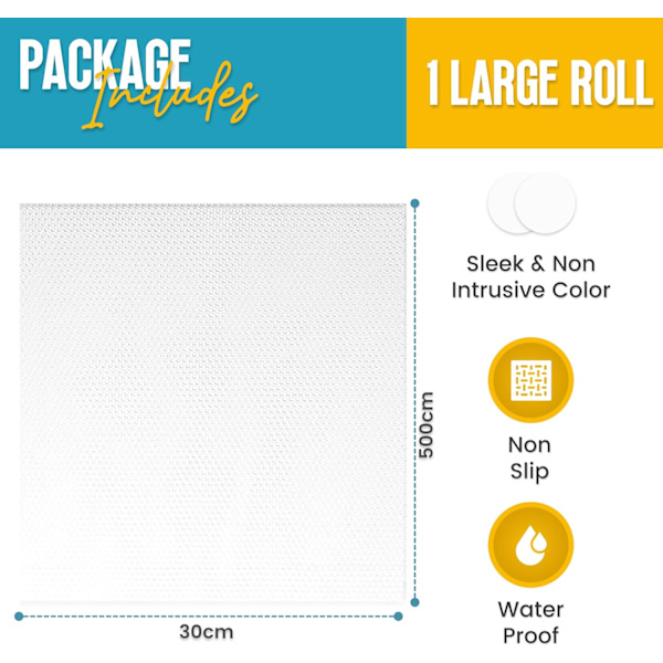 Köksskyddsunderlägg - Skåpsunderlägg Kök halkfria hyllunderlägg Kylskåpsunderlägg för att förhindra spill - Skåp Multifunktionella hyllunderlägg Clear 1 Roll (30 cm x 500 cm)