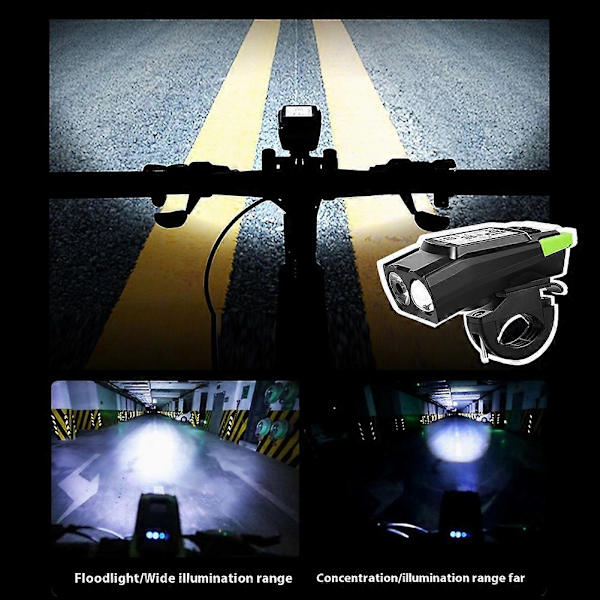 3 i 1 Cykellygter Multifunktionelt Cykeludstyr Red A