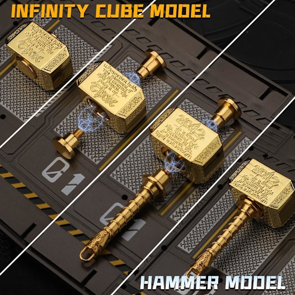 Fidget Spinner i mässing, metallleksaker, present till barn och vuxna, Tors hammare Finger Hand Spinner (2-pack)