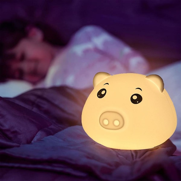 Söt nattlampa silikonlampa för pojkar Toddler , bärbar nattlampa för barnrum USB uppladdningsbar Kawaii-rumsinredning