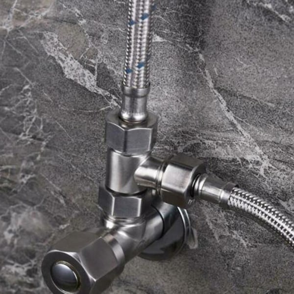 G1/2 3-vejs T-adapter Kobber Badeværelse Brusearmatur Vanddeler Toilet Bruseventil Spraydyse Konverter