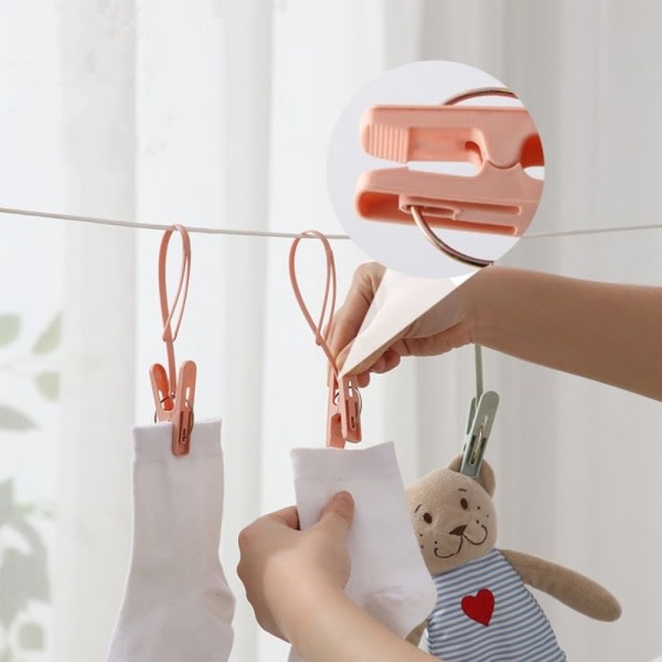 12 st Plastklädnypor Handduksklämma Torkning Kläder Förvaring