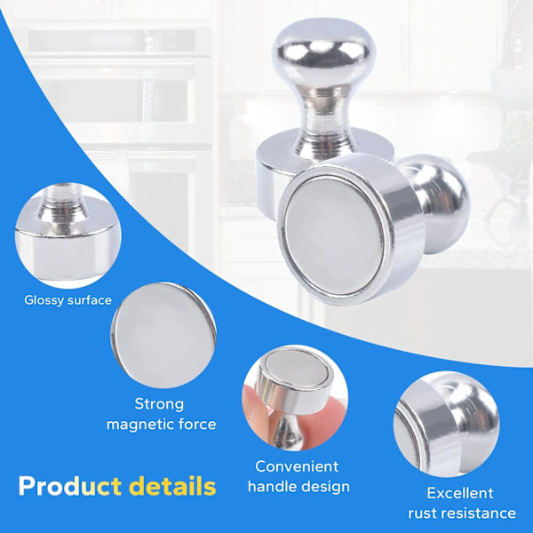 30-pack starka magneter, små neodymmagneter för kylskåp, whiteboard, magnetisk tavla, hantverk, hemmakontor och skola, minmagneter Silver 30PCS
