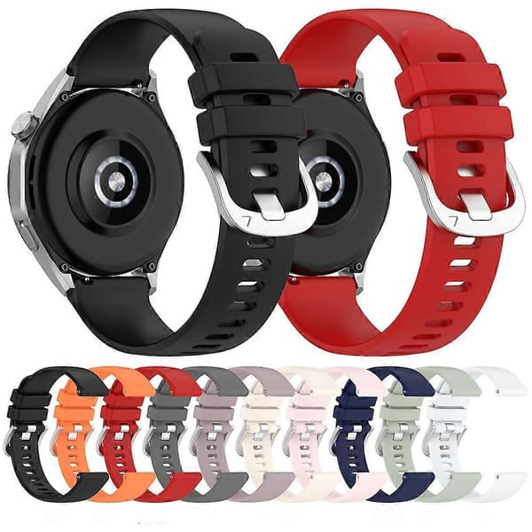 22MM Egnet til Huawei Watch GT5 silikonerem Pro glat rem Red