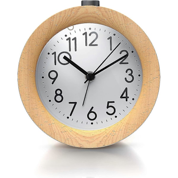 Csl - Analog Väckarklocka - Retrodesign - Belyst Urtavla Med Ljus - Tyst - Reseväckarklocka - Larmljud - Snooze-knapp Snooze-funktion -