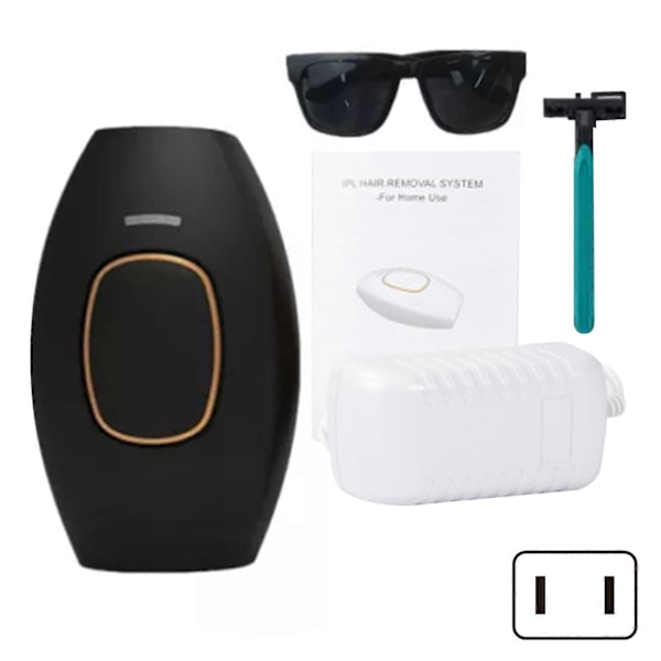 Smertefri Laser Hårfjerningsenhed, Multifunktionel Sikker Epilator, 5 Tilstande Hårfjerningsenhed, til Brug på Kroppen Black US plug