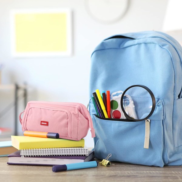 Suuri kynäkotelo Super Big kynäkotelo vetoketju Smoothy kynäkotelo pussi pidike Stationery Organizer Duarable School kynäkotelot teini-ikäisille tytöille pojille Pink