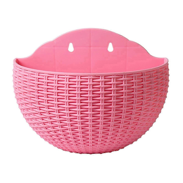 Seinään kiinnitettävät kukkaruukut Kukkaruukku Lahja Parveke Puoliympyrän muotoinen Sisä- ja ulkokäyttöön Kodin koristelu Riippuva eurooppalaistyylinen maljakko Pink large size