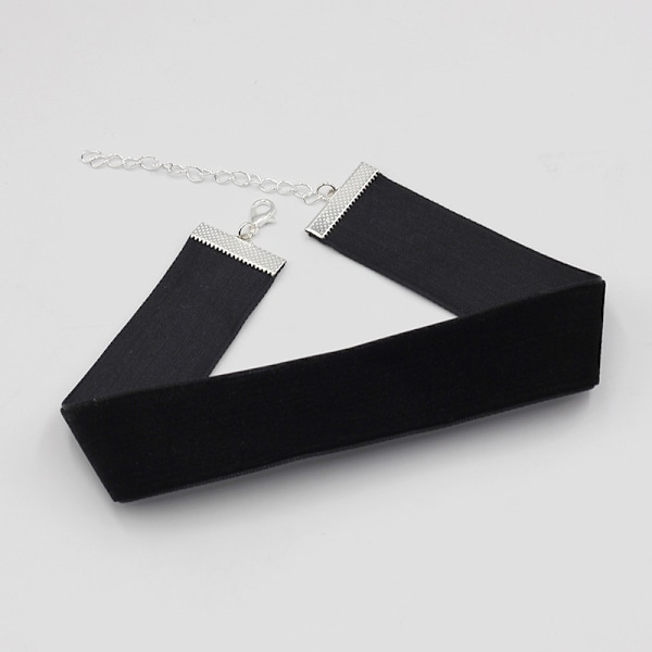 Bohemsk fløyel choker langt bånd sateng blomst krage halskjede sexy svart kamelia choker kostyme smykker tilbehør for kvinner og jenter 10
