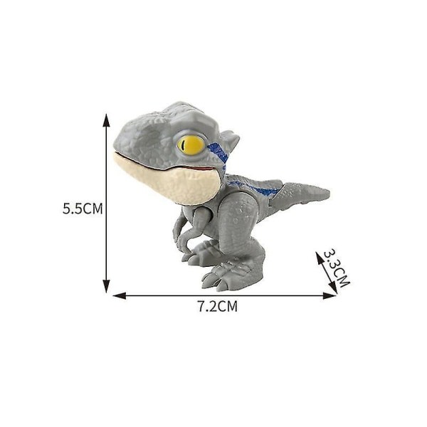 Mini Actionfigurer Fingerbitande Leksaker Jurassic Dinosaur Park Ryggsäckspendant Dino Bite Hand Barn Pojkar Leksaker Grey Tyrannosaurus