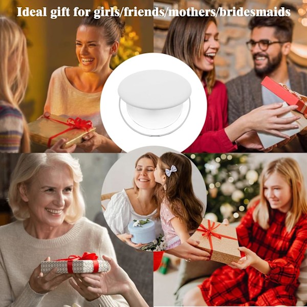 Resemirror med Ljus, Liten 1X/10X Förstorande Kompakt Spegel Bärbar Fick Spegel Kompakt Smink Spegel