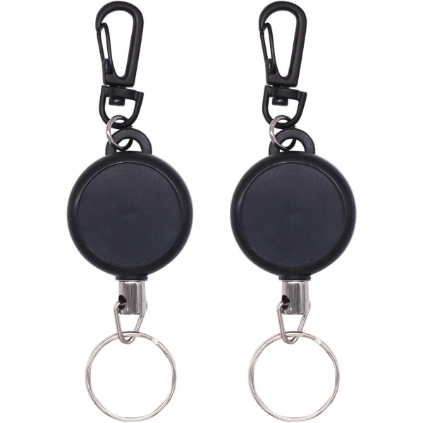 2pcs 60cm retractable key fob to extend the key lanyard