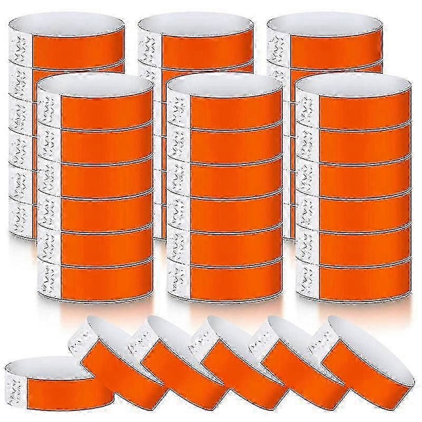 600 kpl Paperirannekkeita Neon Rannekkeet Vedenpitävät Käsirannekkeet Tapahtumiin Konsertti Neonväriset Tarrarannekkeet Juhliin Jyf Orange