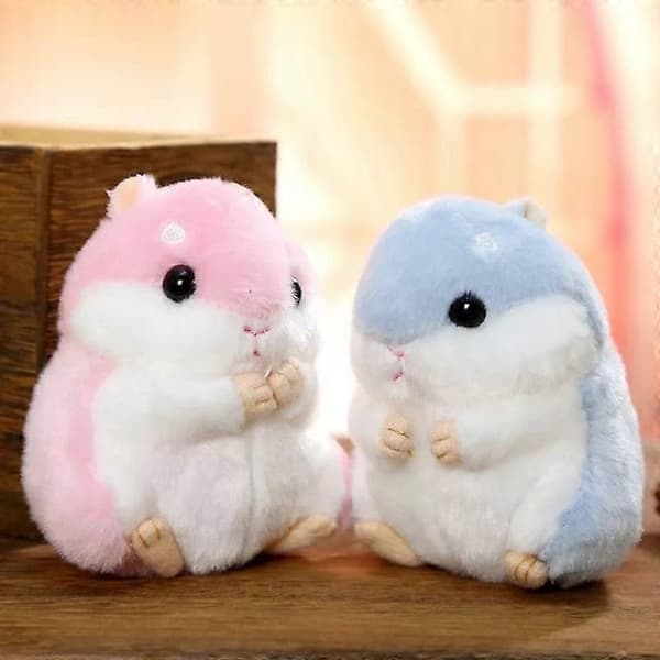 Söt Hamster Nyckelring Väska Hänge Plyschdocka Light Blue