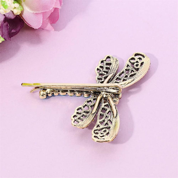 Dragonfly Hårspenne Retro Hårklipp Halloween Spøkelse Mamma Retro Dragonfly Hårspenne Klipp Søt Krystall Dyr Hårspenne
