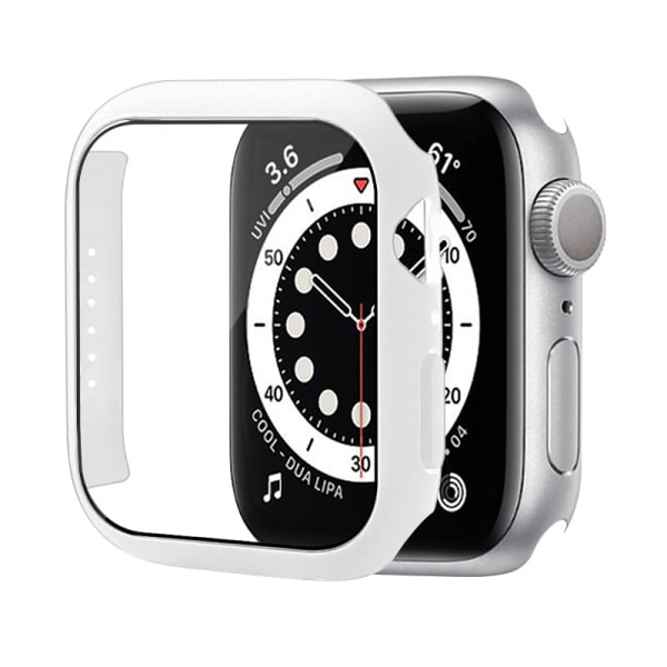 Glas+ cover för Apple Watch Case 45 mm Iwatch Tillbehör Skärmskydd Apple Watch Serie 7 White